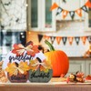 Wooden Fall Pumpkin Table Decorations - Thankful, Grateful, Blessed Tabletop
