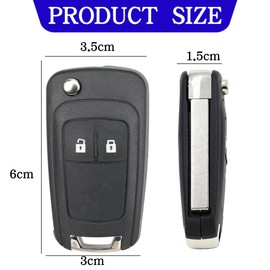 JUGUTA Vauxhall 1 x Plastic & Metal 2 Button Remote Key Shell Case Compatible with Corsa Zafira Astra Meriva Insigni