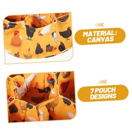 BIUDECO Egg Collecting Basket 7 Pouches Canvas Material Farmhouse Style Counter Top Egg Holder for Refrigerator