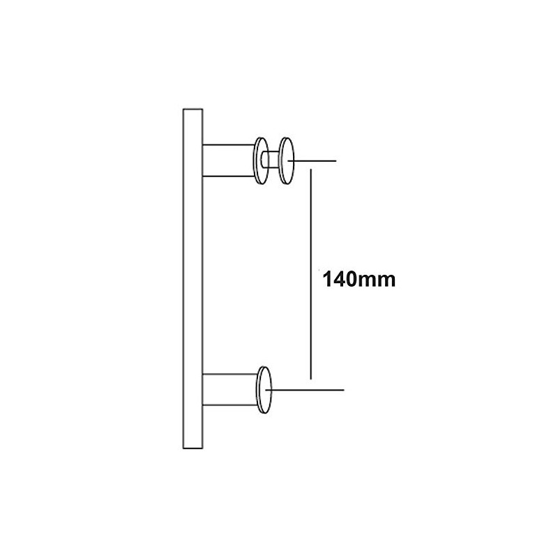 Di Vapor (R 140mm Shower Door Handle | 14cm Hole