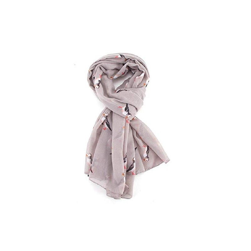 LilyRosa® Puffin Scarf Silver Grey Blue Green Turquoise Scarfs Wrap