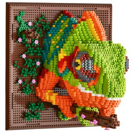 BNG Wall Art Chameleon Building Sets for Adult,Animals Building Blocks for Wall Decor or Table Display,Creative Toys Gifts for Boys 14+,Not Compatible with(2688 PCS)