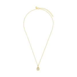 NOELANI 2037905 Women's Necklace 925 Sterling Silver with Synthetic Gemstone 40 + 5 cm Blue No Comes in Jewellery Gift Box, Sterling Silver, Cubic Zirconia