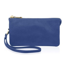 RIAH FASHION - portafolios de piel sintética convertible con correa cruzada para teléfono, Azul Real, 4 ⅔" x 7 ⅔" W