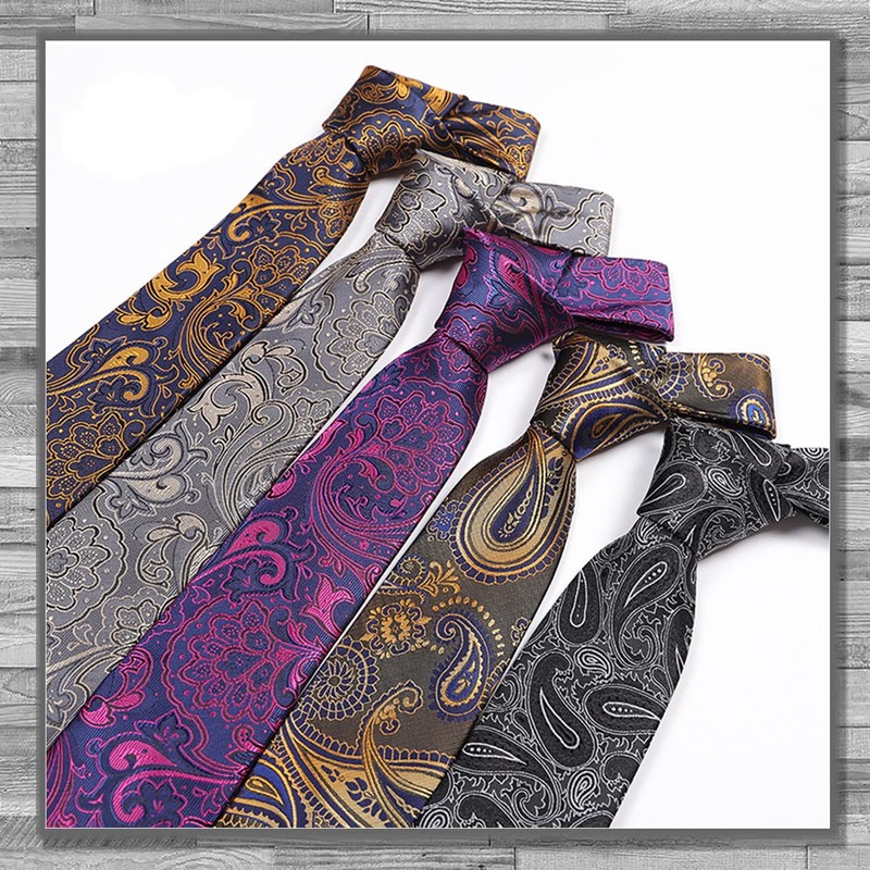 Rex Standard NA006 Men's Necktie, Paisley Pattern, Business, Casual Suit,