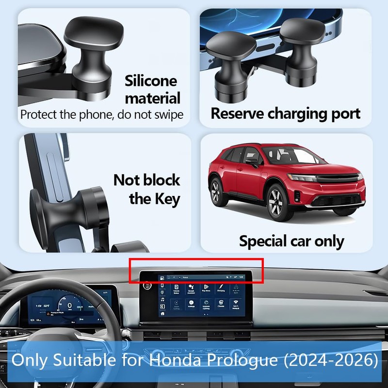 LUNQIN Car Phone Holder Mount for Honda Prologue 2024 2025