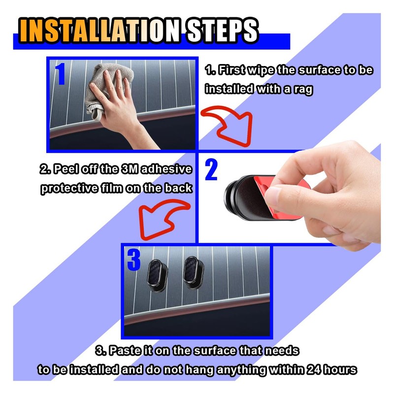 4 PCS Car Mini Hooks, Strong Self-Adhesive Backseat Hangers, Multifunctional