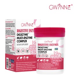 Gwynne Enzimas Digestivas - 13 Enzimas 400mg Para Salud Digestiva Y Salud Intestinal - Alivio De Incomforto Y Hinchazn,70 Cpsula                      