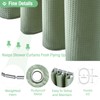 Dynamene Sage Green Shower Curtain - Waffle Textured Heavy Duty