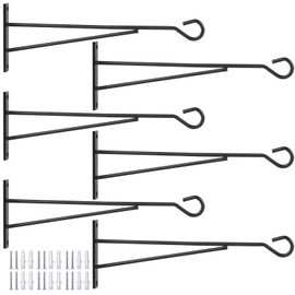 Eyrosa 8" Plant Hangers 6 Pack, Metal Plant Hooks for Basket, Flower, Planter, Feeder, Lantern, Wind Chime, Hanging Plant Bracket for Wall Fence Porch Outdoor Indoor