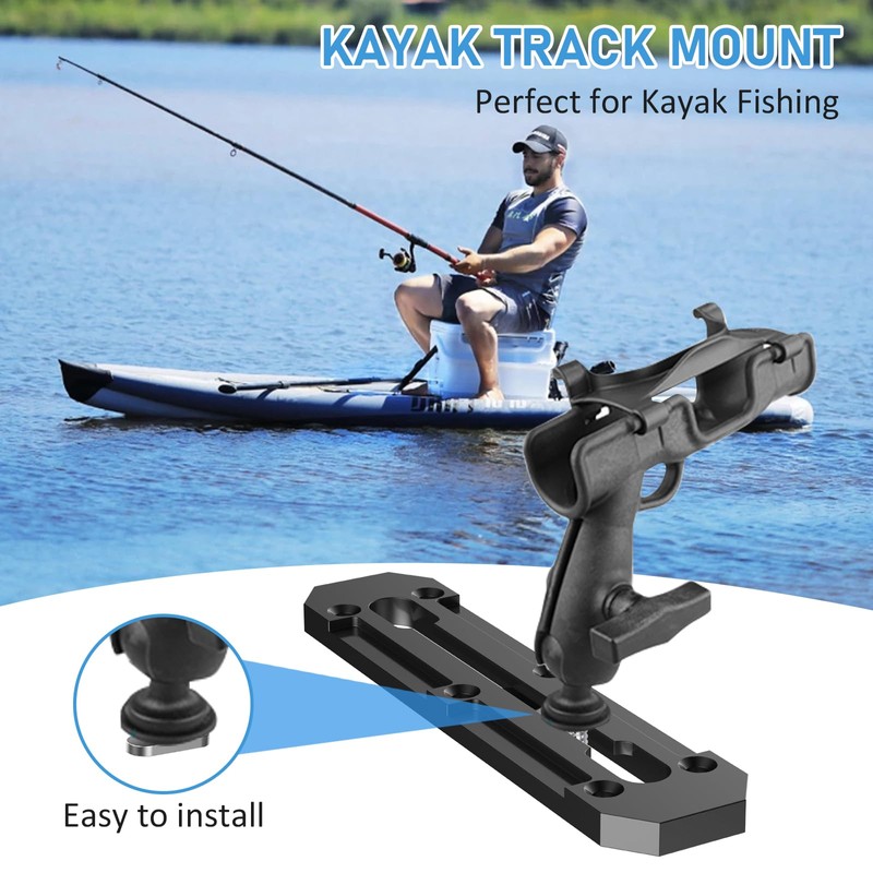 2Pcs Kayak Track Mount，Aluminum Kayak Gear Track Mount Accessories (6