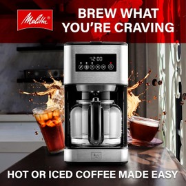Melitta Aroma Series Programmable Drip Coffee Makers Parent (Aroma Tocco Plus Black and Stainless Steel 12 Cups)