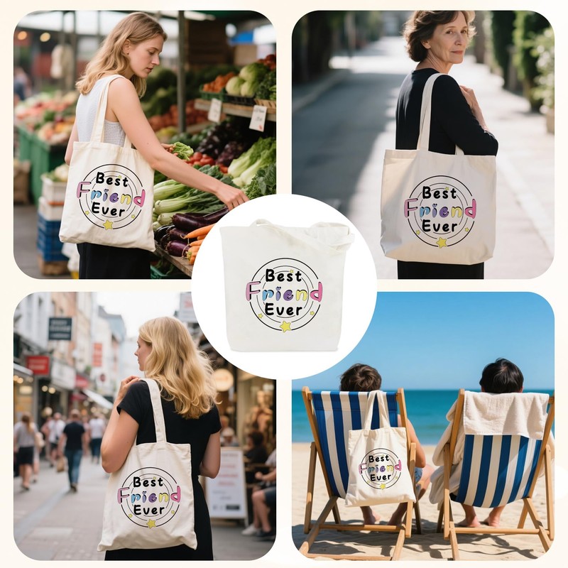 QONCV Friend Gifts for Women, Friend Friendship Canvas Tote Bag