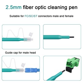 Duogalia Fiber Cleaner Fiber Optic Tools Cleaning Pen for 1.25 mm/ 2.5mm SC/ST/FC/LC/MU Connector (3+3)