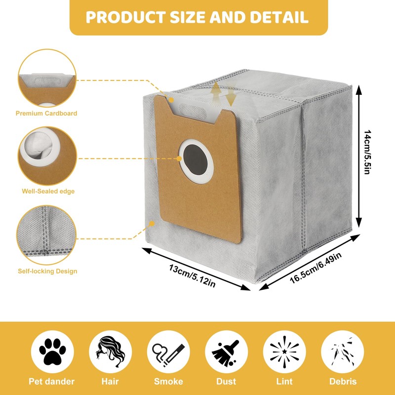 12 Pack Replacement Dust Bags Compatible with Eufy Clean G35+,