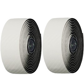 VXM Bicycle Handlebar Tape, Carbon Fiber PU&EVA Road Bike Bar Tape Non-Slip Cycling Handle Wraps for Mountain Bike 2 Rolls per Set (White)