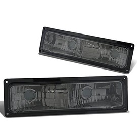Auto Dynasty Smoked Lens Front Bumper Light Lamps, Compatible with Chevy GMC C/K 1500 2500 3500 Suburban 88-98