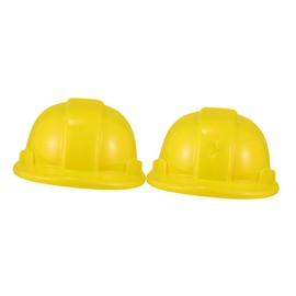 2Pcs Construction Party Hats Hard Hats for Dress Up for Halloween Themed Parties Flexible Plastic Fun Building Accessories
