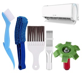5 Piece Air Conditioning Condenser Fin Comb Set, Lamellar Comb with AC Fin Cleaning Accessories, Air Vent Gap Cleaning Brush, Air Conditioning Comb, Fin Cleaning Brush for Radiators