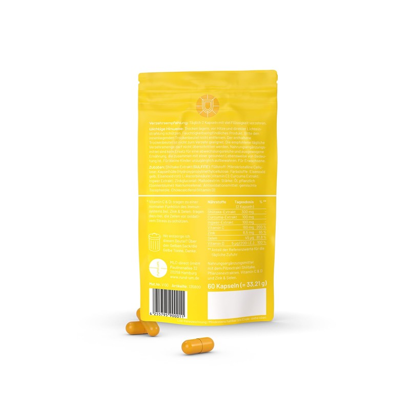 rund.um immune - 300mg per daily dose Shiitake vital mushroom