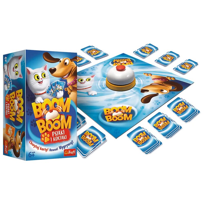 Trefl Boom Boom Birds and Kittens, Dynamic Family Card Game,