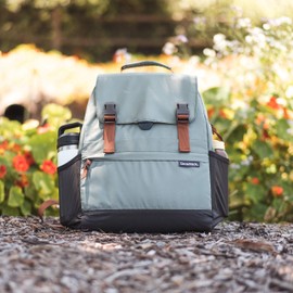CleverMade Insulated Backpack Cooler Bag - 18 Can Leakproof Cooler Backpack with Bottle Opener, Outer Zippered Storage and Mesh Side Pockets for Lunch, Work, Picnic, and Camping - Charcoal