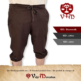 Vehi Mercatus Knickerbocker Karimir Cotton Black or Brown LARP, Reenactment, Medieval, Everyday (Brown, M)