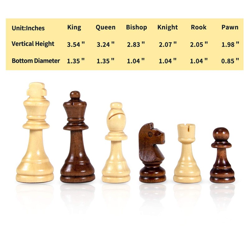 AMEROUS Wooden Chess Pieces Only, Tournament Staunton Wood Chessmen with