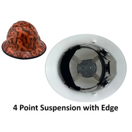 Texas America Safety Company Orange Awareness Ribbon Hydro Dipped Full Brim Hard Hat with Ratchet Suspension - 4PT with Protective Edge