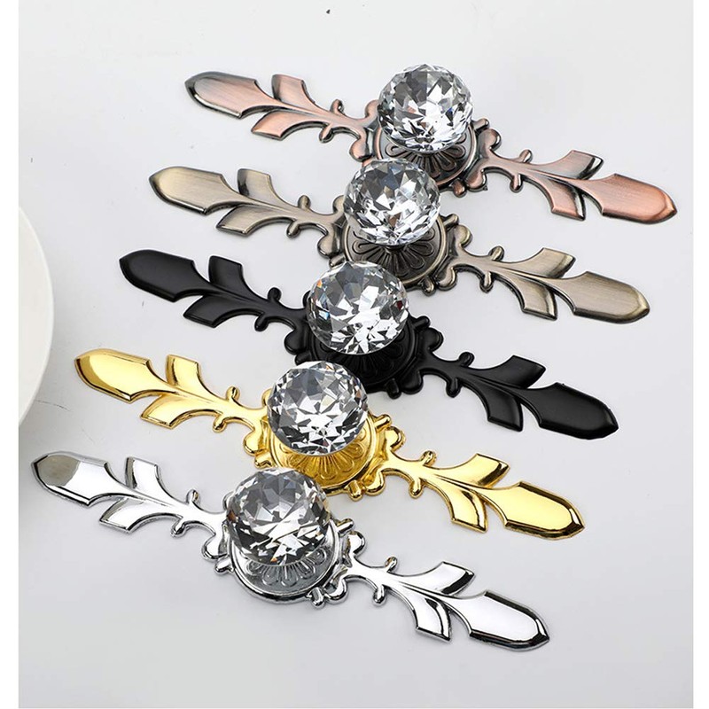 BOZONLI Pack of 2 Crystal Furniture Knobs, Cupboard Knobs, Drawer
