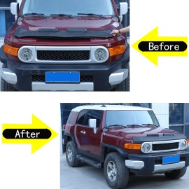 auguisy-motortrim Leather Stone & Bug Deflector Hood Shield Fit For Toyota FJ Cruiser 2007-2021