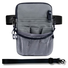 First Lifesaver 4-in-1 Nurse Fanny Pack with Medical Gear Pockets, Tape Holder, and Utility Storage for Stethoscopes, Bandage Scissors, and Emergency Supplies, Student and Nurse Use (Gray)