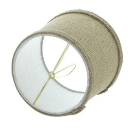 Upgradelights 6 Inch Set of 6 Burlap with Trim Drum Shaped Chandelier Lamp Shades 5x6x5