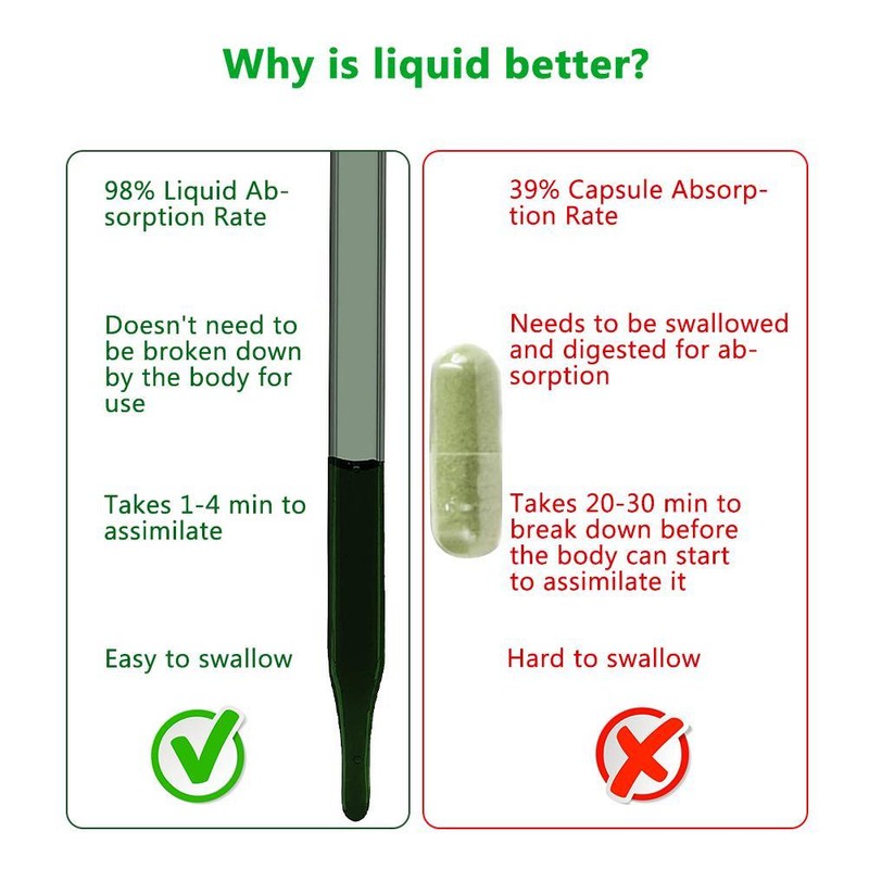 Chlorophyll Liquid Drops All Natural Concentrate Energy Booster Digestion and