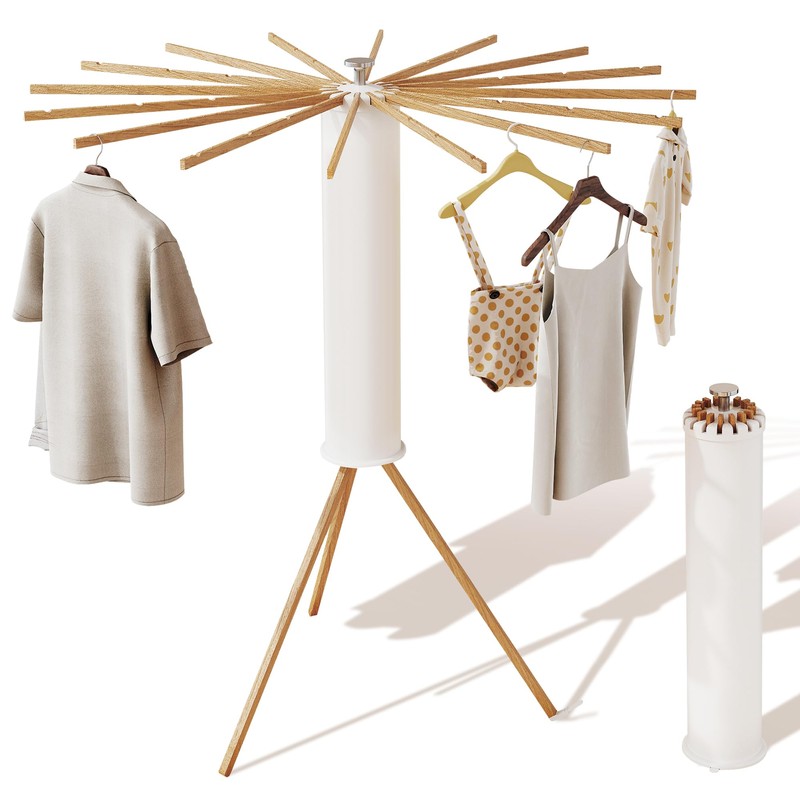 LIENAHU Clothes Drying Rack Tripod,Drying Rack Clothing,Laundry Drying Rack,Floor Standing,16