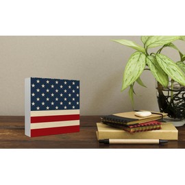 XYDEG 4th of July Decorations Indoor,Patriotic Decorations Wooden Box Sign for Tabletop,American Flag Decor,Bathroom Counter Decor 4th of July Tiered Tray Decor Tiered Tray Decor,Shelf Home Accessories 5x5