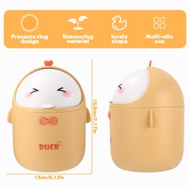 Huifoo Mini Table Rubbish Bin with Lid, Cute Cartoon Table Rubbish Bin, Cute Waste Paper Bin, Small, Kawaii Decoration, Storage Box, for Offices, Children's Room, Dressing Table, Living Room - Yellow