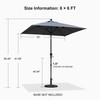 PURPLE LEAF 6' x 4' Rectangular Patio Umbrella Outdoor Table