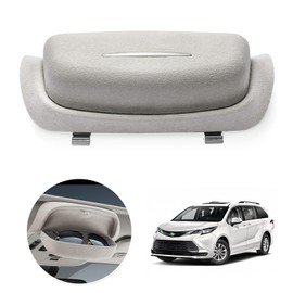 Autorder Glasses Holder for Toyota Sienna 2021 2022 2023 2024 Accessories Sunglasses Case Storage Flocking Visor Organizer Storage (Grey)