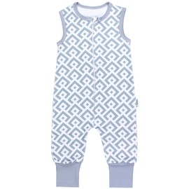 TupTam Summer Sleeping Bag with Feet, 0.5 Tog, Oeko-Tex Certified Materials, Diamond grey white