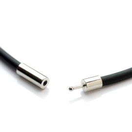 Silver One Easy Push Rubber Choker for Sports, Black, Width 0.08 inch (2 mm), 0.1 inch (3 mm), 0.2 inch (4 mm), 15.7 - 23.6 inches (40 - 60 cm), Rubber