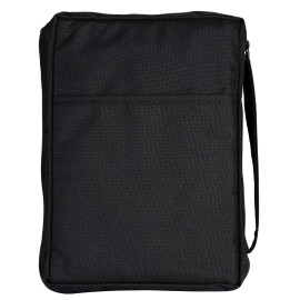 TD Fabric Bible Case in Black with Deer 'Be Still & Know' Print Size A4 A5 A3 Book Cover with Zipper Closure for ProtectionColor: BLK/BEI/GRN