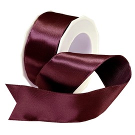 Morex Ribbon Wired Satin Ribbon, 1.5 inch by 10 Yard, Burgundy, 09609/10-018