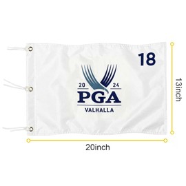 2BUT 2024 PGA Valhalla Golf Pin Flag Practic Putting Green Golf Flag For Backyard Garden Double-Sewn 600D Nylon Miniature Pin Flag (white 20"x13" Grommet)