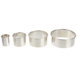 Ateco 4 Piece Stainless Steel Plain Edge Round Cutters Set in Graduated Sizes