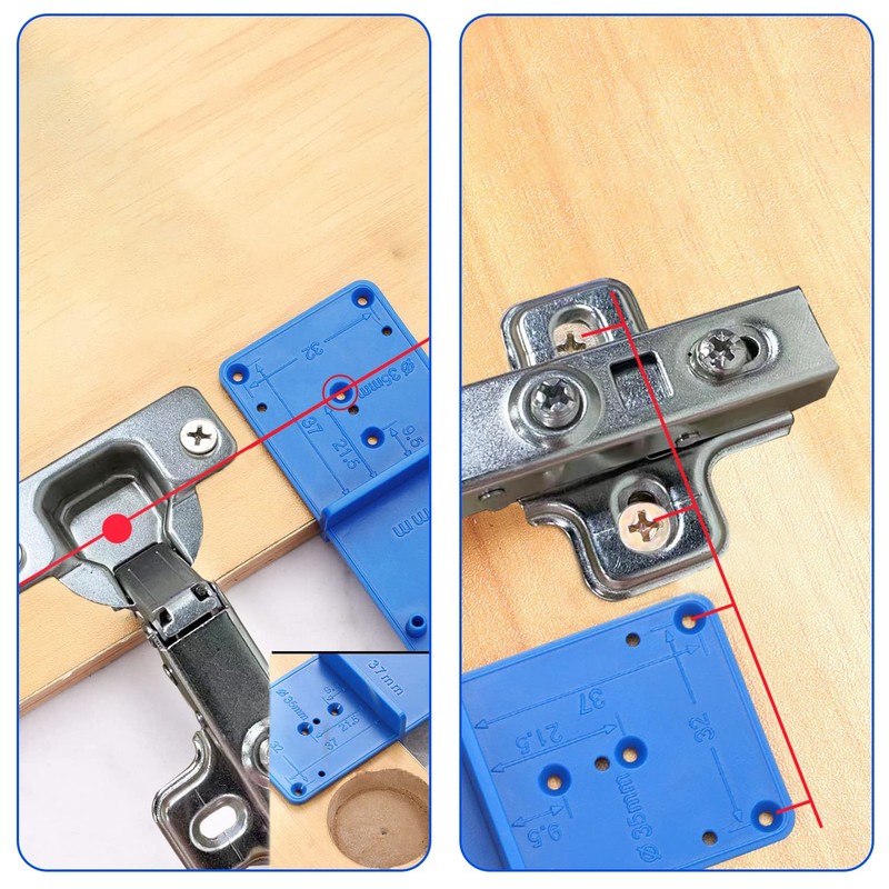 4 Pieces 105° Hinge with Damper, Standard Hinge for Kitchen