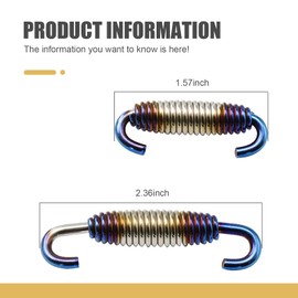waswale 2 PCS Motorcycle Exhaust Muffler Spring, 40 mm-60 mm Extended Range Stainless Steel Exhaust Reinforced Spring Hook, Retrofit Parts, for Riding Motorcycles, Scooters, ATVs (Half Blue)