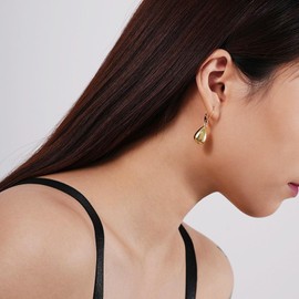 Silver Ball Dangle Drop Earrings Teardrop Leverback Earrings Waterdrop Tear Drop Earrings Geometric Round Balls Earring Lightweight Hoop Earrings Hypoallergenic Jewelry Gift for Women