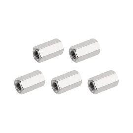 HiPicco Hex Coupling Nuts, M8 x 1.25-Pitch UNC 20mm/0.79" Length, 5 Pack 304 Stainless Steel Rod Coupling Nut for Threaded Rods & Studs