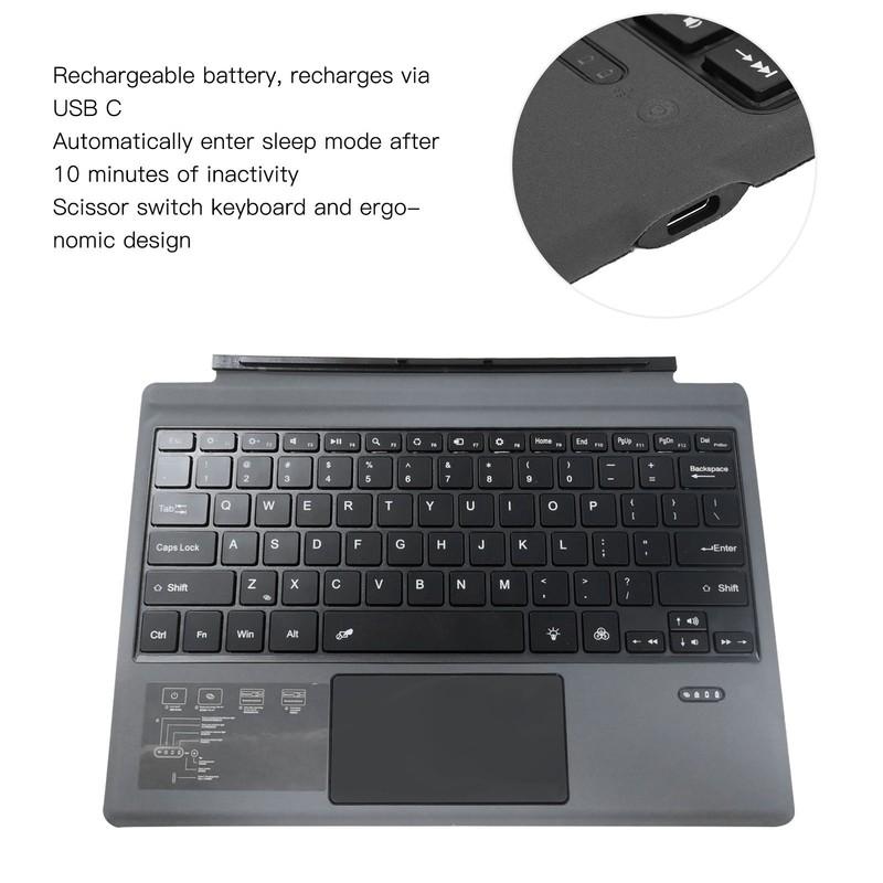 Wireless Bluetooth Keyboard for Surface Pro 7 7+ Pro6 Pro5